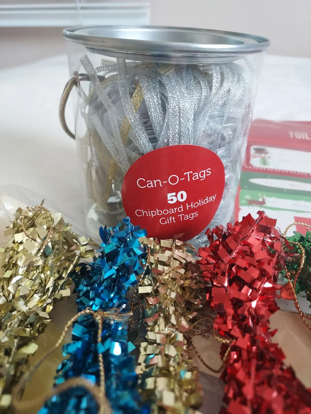 Bundle of Various Holiday Gift Tags Mini Bags & Bows Christmas Wrapping Decor